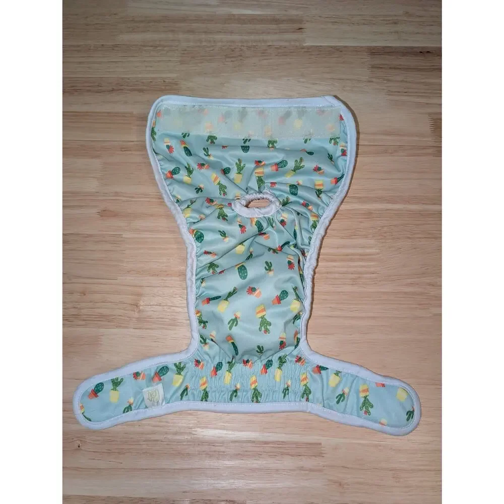 Pet Magasin Cute Cactus Print Washable Dog Diaper w/ Waterproof Layer SZ M